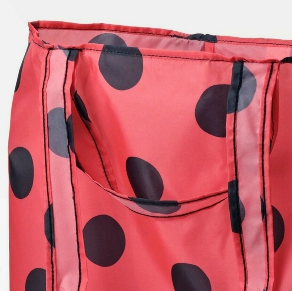 Ikea Skynke shopping tote bag Red Black Polka dot 2 Pack - Picture 5 of 9